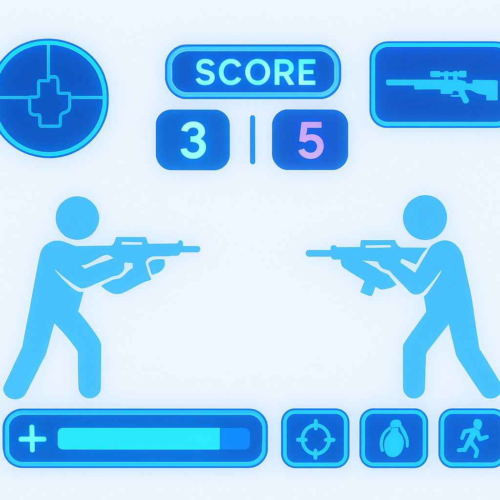 Quick match screenshot with neon HUD and leaderboard