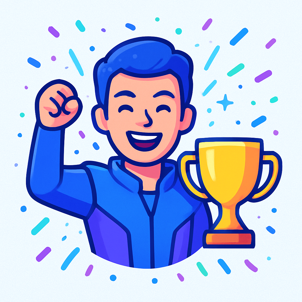 Match victory celebration with particle sparks